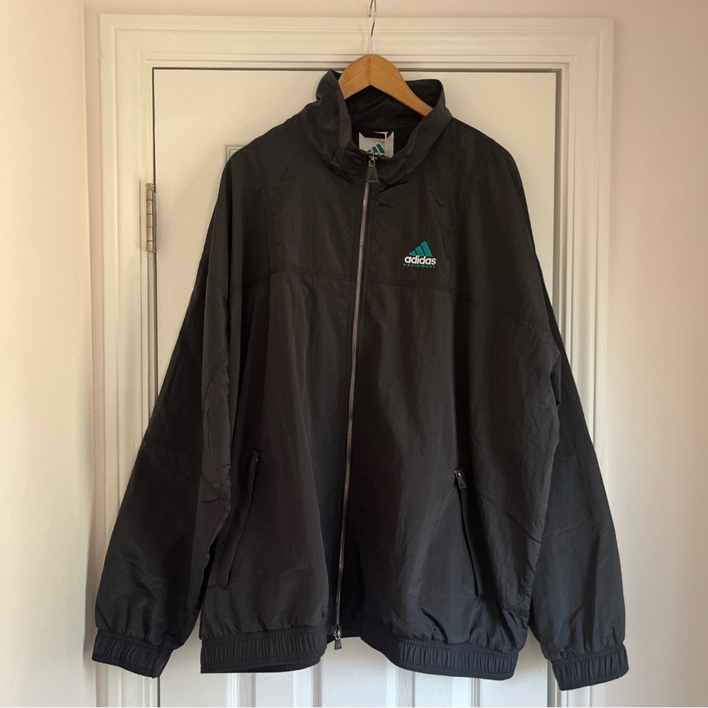 Adidas EQT NWT Track Jacket Iridescent Full Zip Men's 2XL Black JM6687